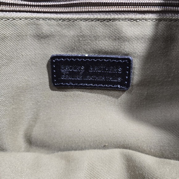 Brooks Brothers Canvas Leather Tan Shoulder Strap office / Travel Bag brown - Picture 8 of 10